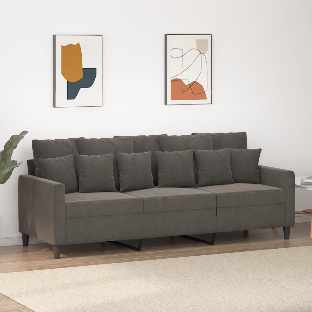 vidaXL Sofa Chair Living Room Accent Upholstered Chair with Armrest Velvet-7