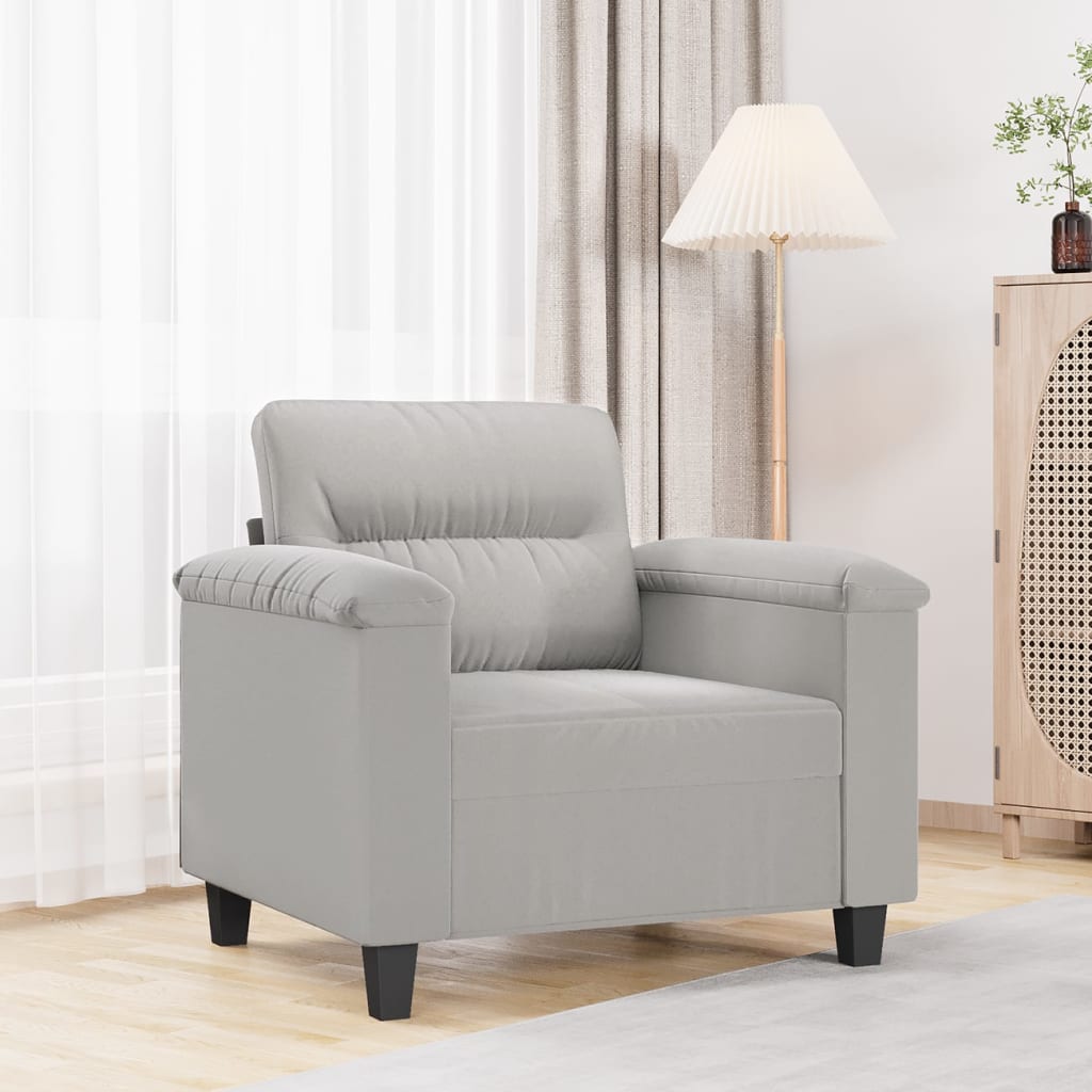 vidaXL Sofa Chair Living Room Upholstered Chair with Armrest Microfiber Fabric-14