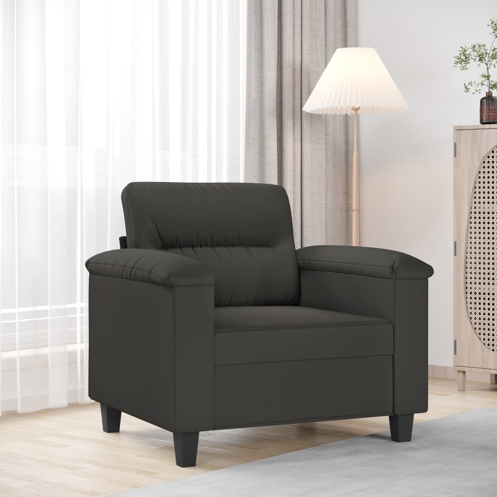 vidaXL Sofa Chair Living Room Upholstered Chair with Armrest Microfiber Fabric-5