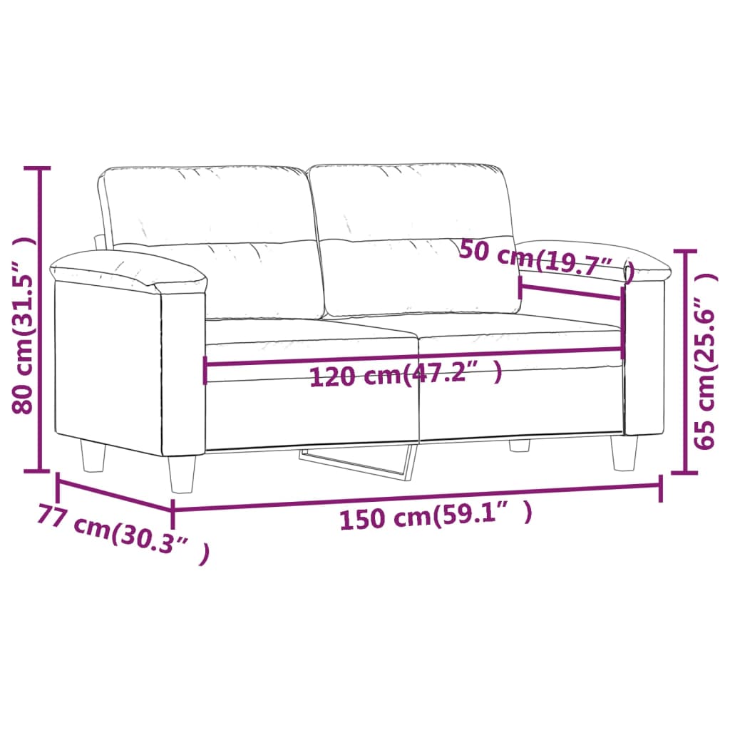 vidaXL Sofa Chair Living Room Upholstered Chair with Armrest Microfiber Fabric-1