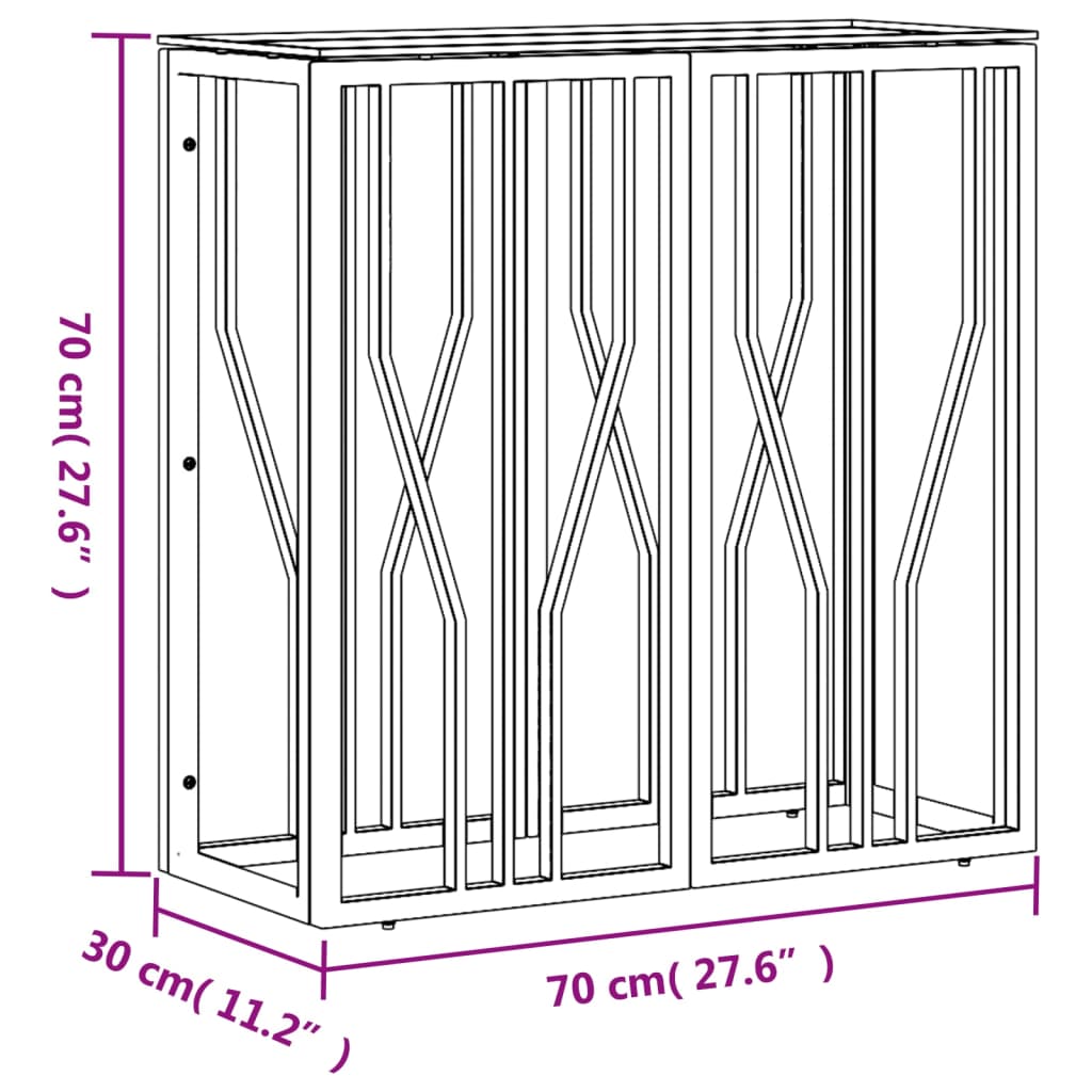 Dimensions of a cabinet with clear glass doors and decorative patterns.