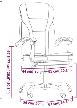 vidaXL Chair Accent Reclining Desk Chair with Wheels for Living Room Fabric-4