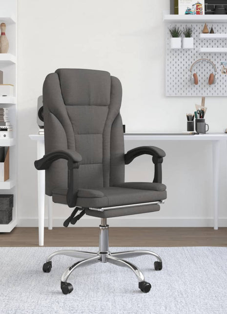 vidaXL Chair Accent Reclining Desk Chair with Wheels for Living Room Fabric-3