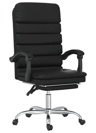 vidaXL Chair Reclining Desk Chair with Wheels for Living Room Faux Leather-1