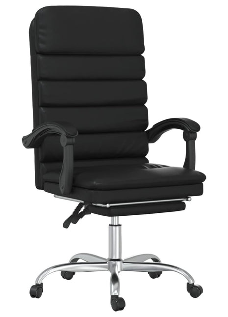 vidaXL Chair Reclining Desk Chair with Wheels for Living Room Faux Leather-1