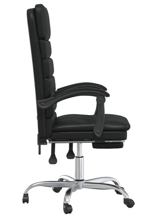 vidaXL Chair Reclining Desk Chair with Wheels for Living Room Faux Leather-4
