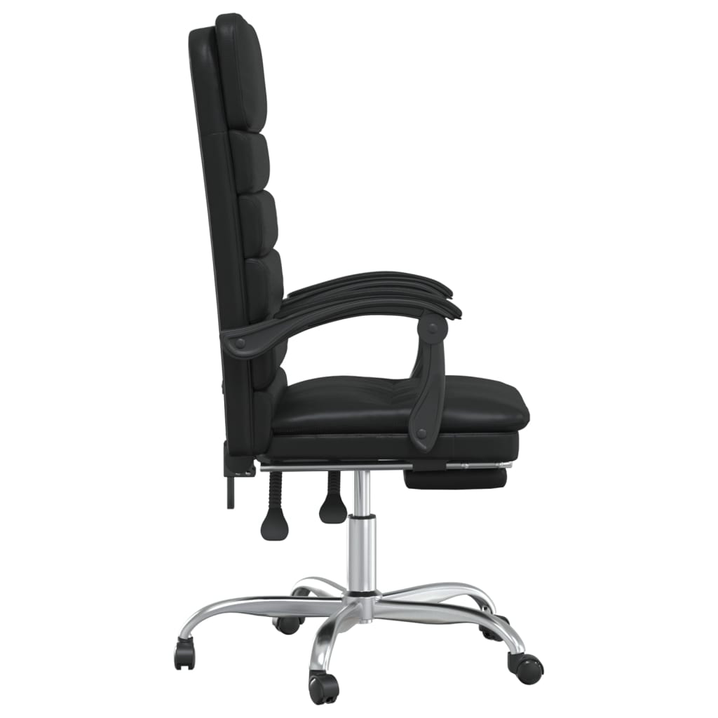 vidaXL Chair Reclining Desk Chair with Wheels for Living Room Faux Leather-4