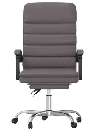 vidaXL Chair Reclining Desk Chair with Wheels for Living Room Faux Leather-2