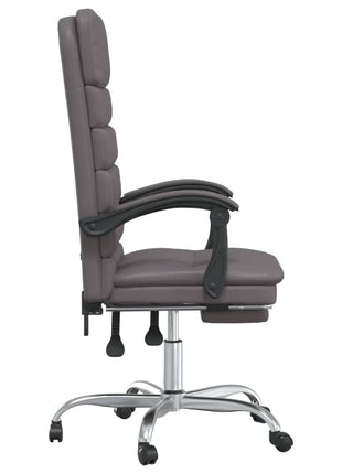 vidaXL Chair Reclining Desk Chair with Wheels for Living Room Faux Leather-4