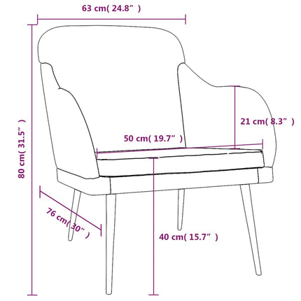 vidaXL Accent Chair with Arms Sofa Side Chair for Living Room Bedroom Velvet-1