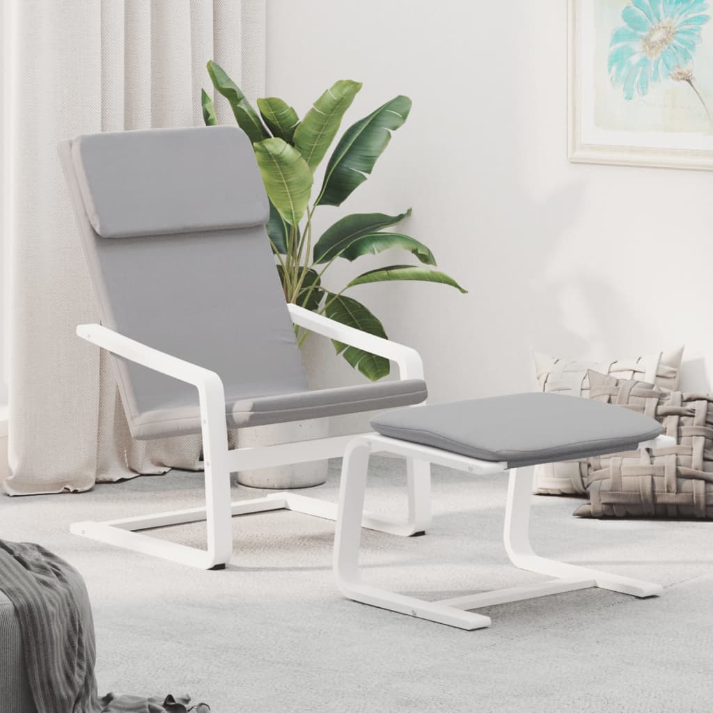 vidaXL Chair Armchair Accent Chair Living Room Furniture with Footstool Fabric-9