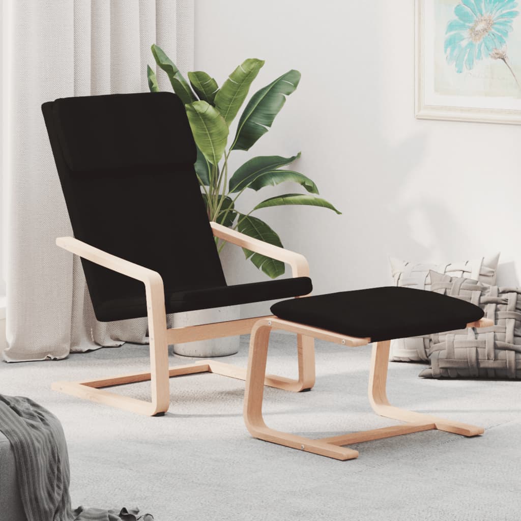 vidaXL Chair Armchair Accent Chair Living Room Furniture with Footstool Fabric-5