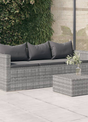 vidaXL 3 Seat Patio Sofa Outdoor Conversation Sofa with Cushions Poly Rattan-6