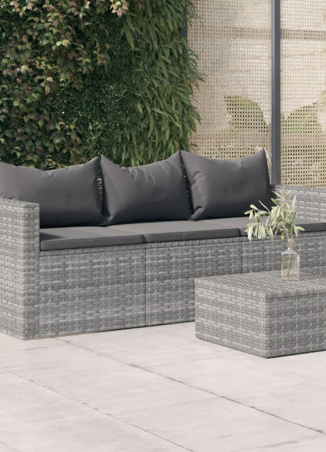 vidaXL 3 Seat Patio Sofa Outdoor Conversation Sofa with Cushions Poly Rattan-6