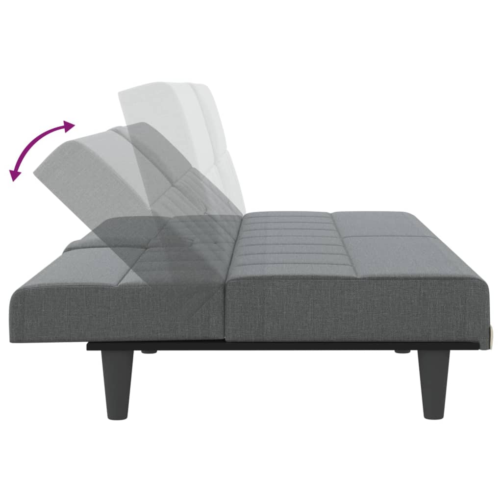vidaXL Sofa Bed Convertible Sofa Bed with Cup Holders for Living Room Fabric-1