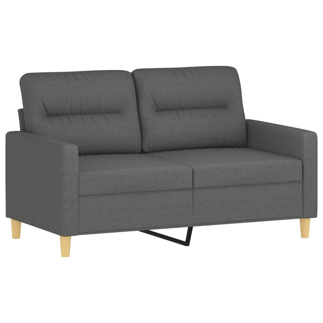vidaXL 3 Piece Sofa Set with Pillows Dark Gray Fabric-1