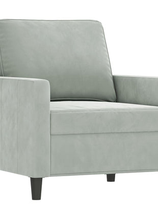 vidaXL 3 Piece Sofa Set with Pillows Light Gray Velvet-1