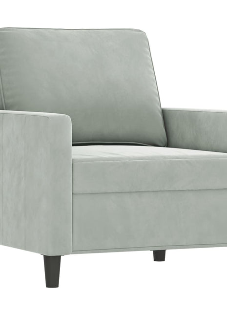 vidaXL 3 Piece Sofa Set with Pillows Light Gray Velvet-1