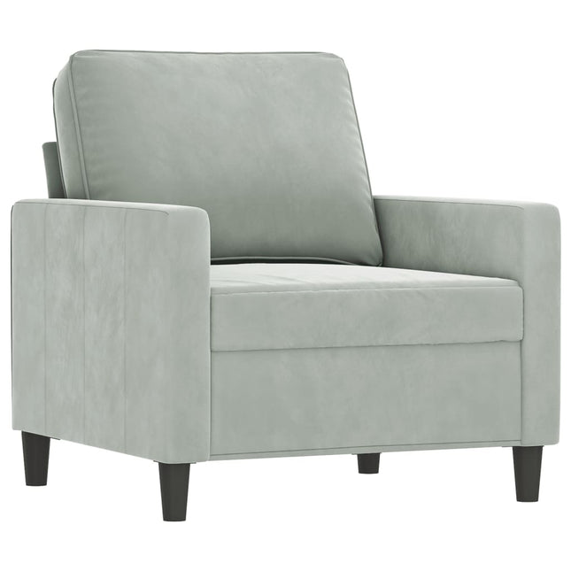 vidaXL 3 Piece Sofa Set with Pillows Light Gray Velvet-1