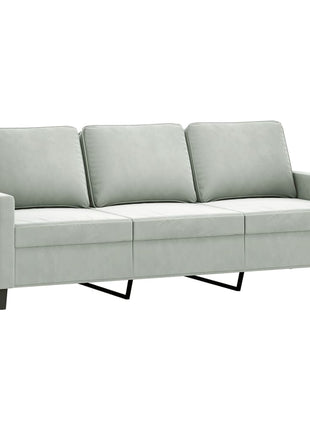 vidaXL 3 Piece Sofa Set with Pillows Light Gray Velvet-3