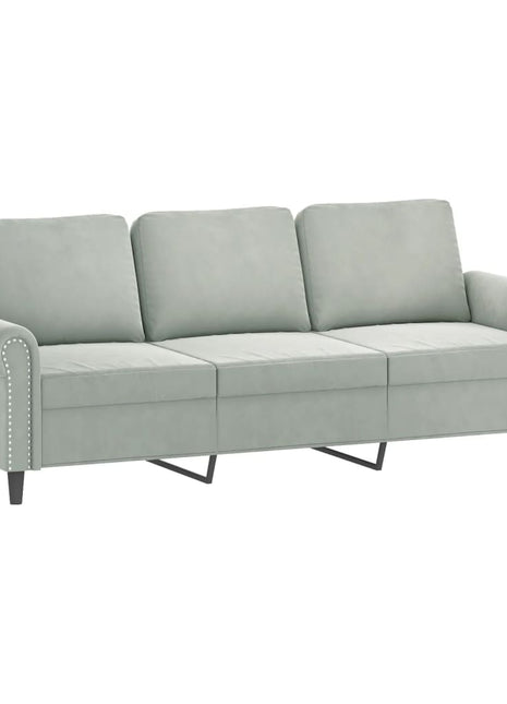 vidaXL 2 Piece Sofa Set with Pillows Light Gray Velvet-1