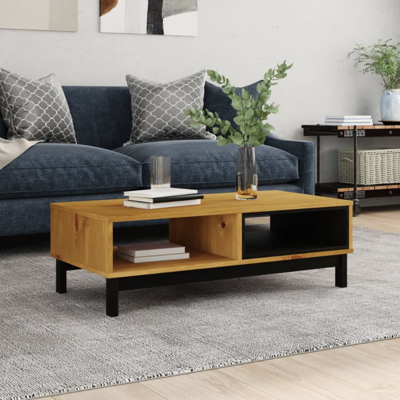 Coffee Table FLAM – 39" Rustic Natural Living Room Table - 357822