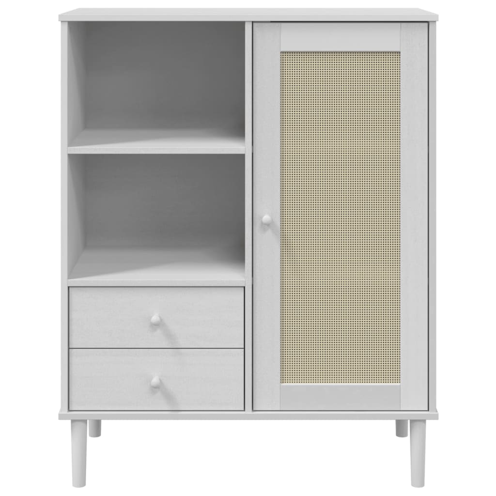 vidaXL Highboard Tall Storage Side Cabinets SENJA Rattan Look Solid Wood Pine