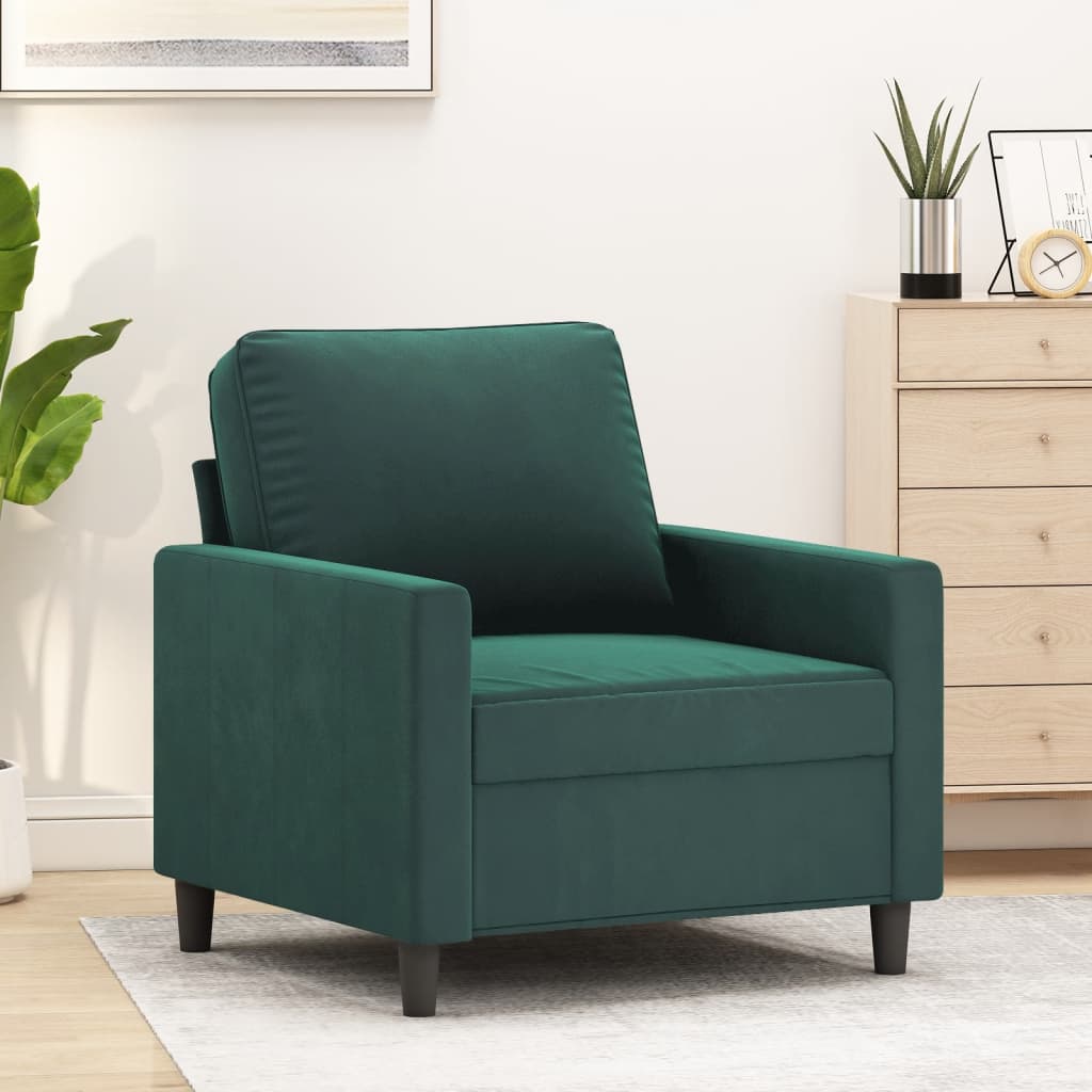 vidaXL Sofa Chair Upholstered Accent Armchair Sofa Comfort Light Gray Velvet-7