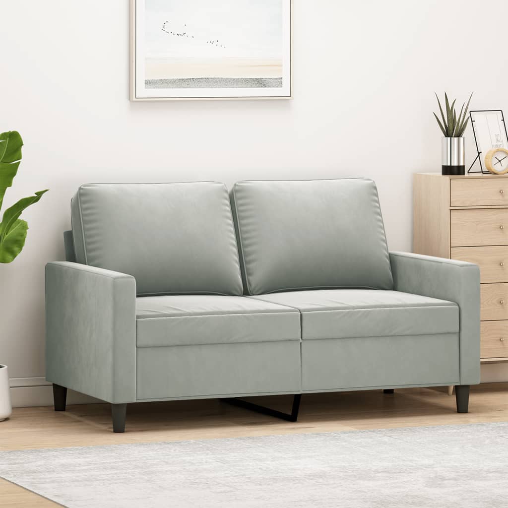 vidaXL Sofa Chair Upholstered Accent Armchair Sofa Comfort Light Gray Velvet-14