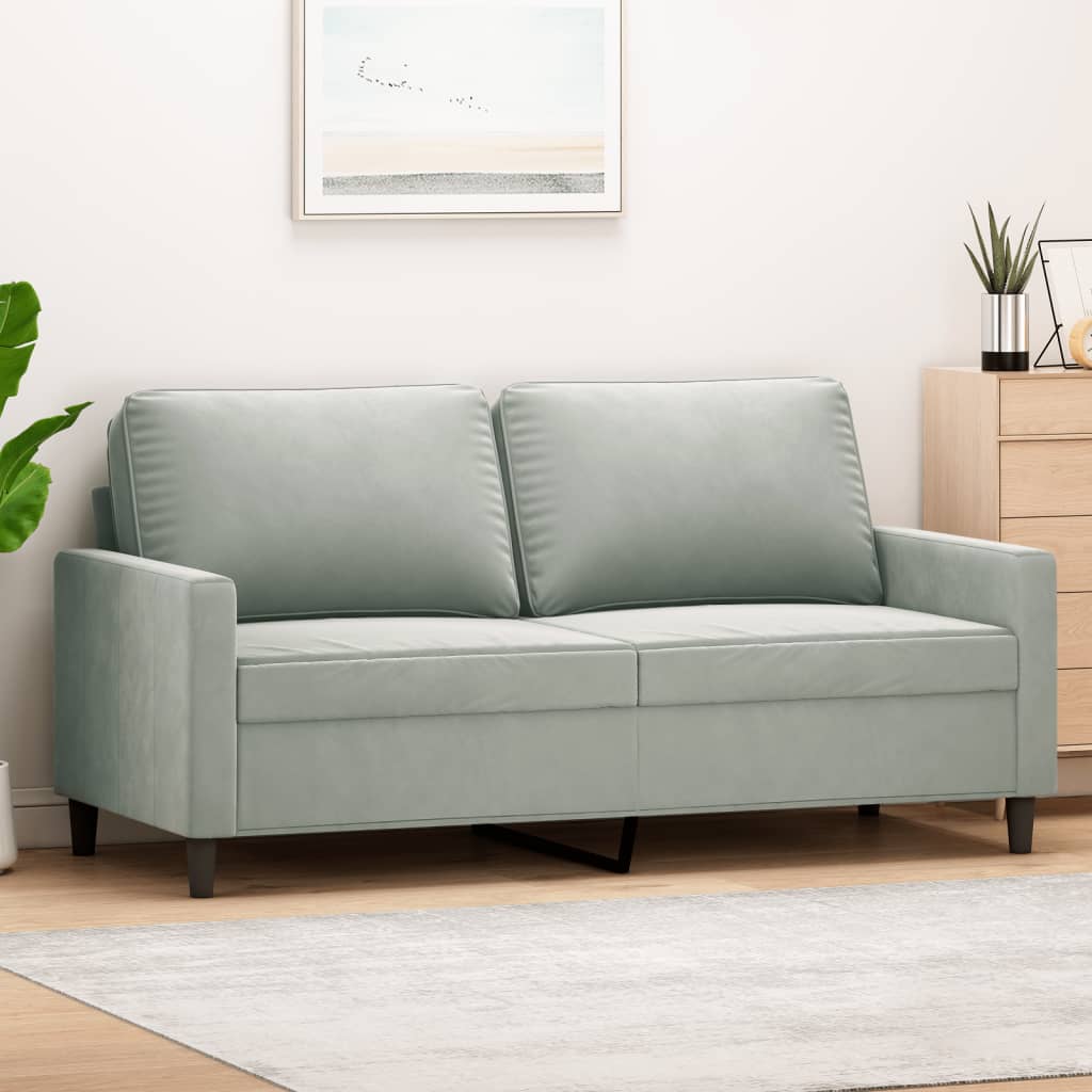 vidaXL Sofa Chair Upholstered Accent Armchair Sofa Comfort Light Gray Velvet-19