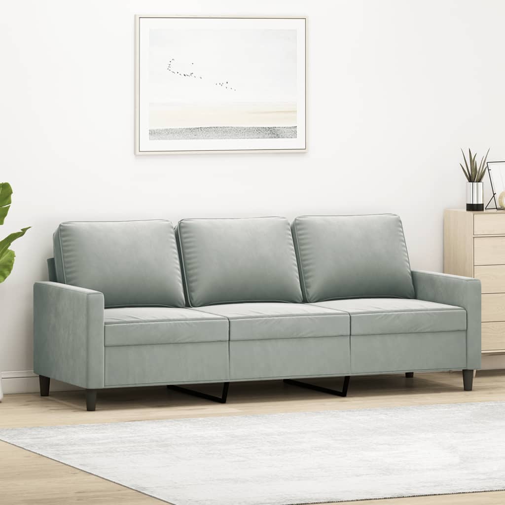 vidaXL Sofa Chair Upholstered Accent Armchair Sofa Comfort Light Gray Velvet-12