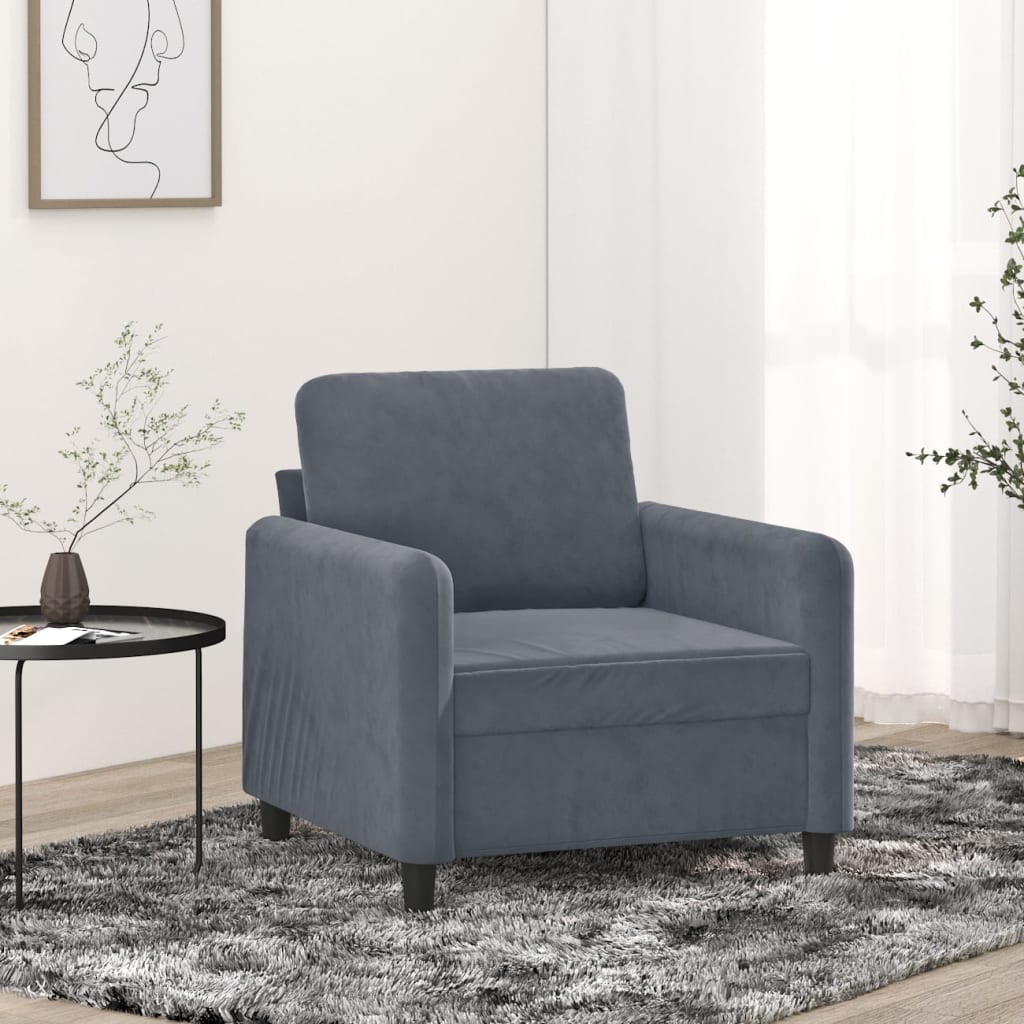 vidaXL Sofa Chair Upholstered Single Sofa Armchair for Living Room Velvet-12