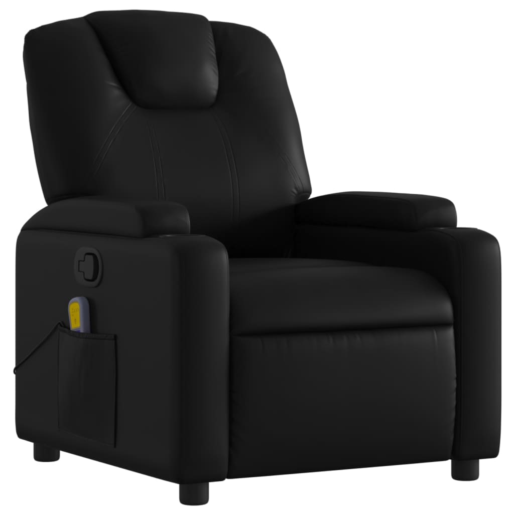 Black recliner chair with cup holder on a white background
