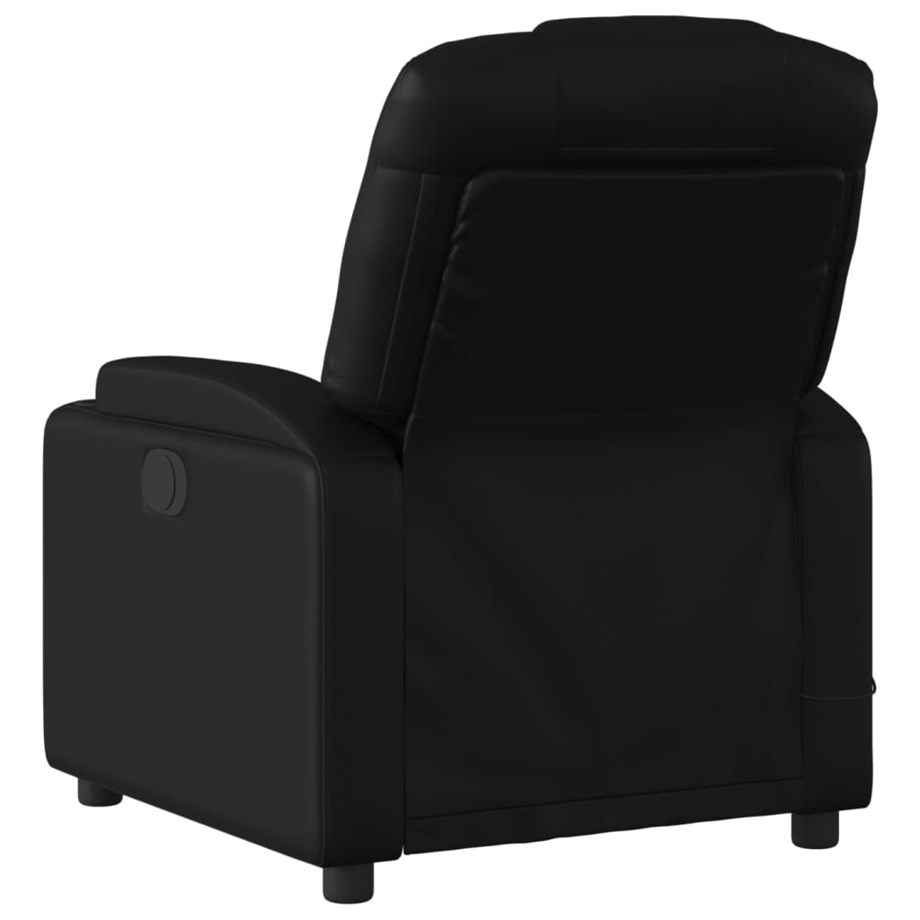 Black recliner chair on a white background