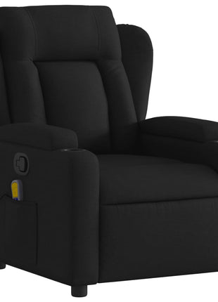 vidaXL Massage Recliner Chair Black Fabric-3