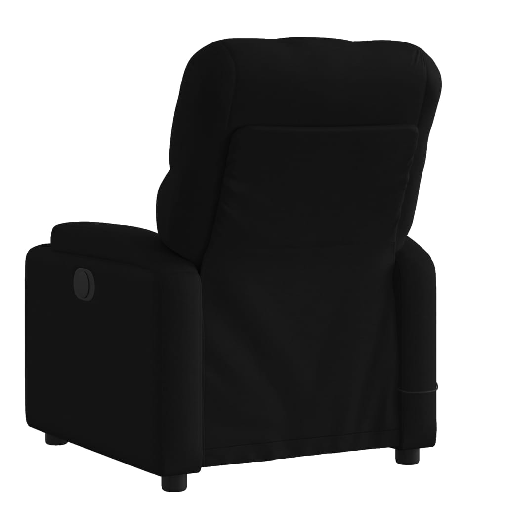 Black recliner chair on a white background