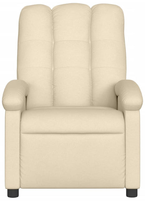 vidaXL Massage Recliner Chair Cream Fabric-1