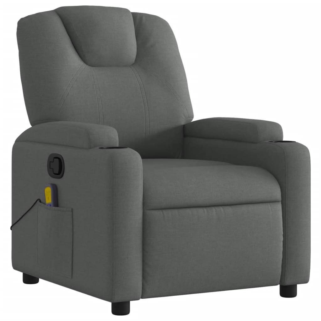 Gray recliner chair on a white background