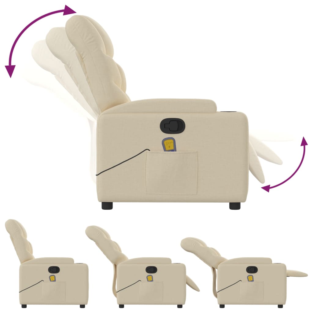 Beige recliner chair with cartoon character design on a white background