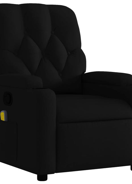vidaXL Massage Recliner Chair Black Fabric-1