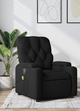 vidaXL Massage Recliner Chair Black Fabric-0