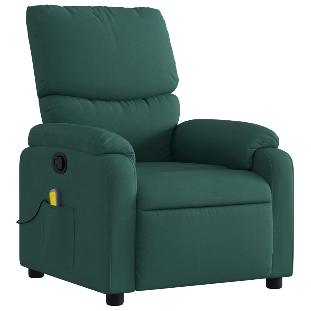 Green recliner chair on a white background