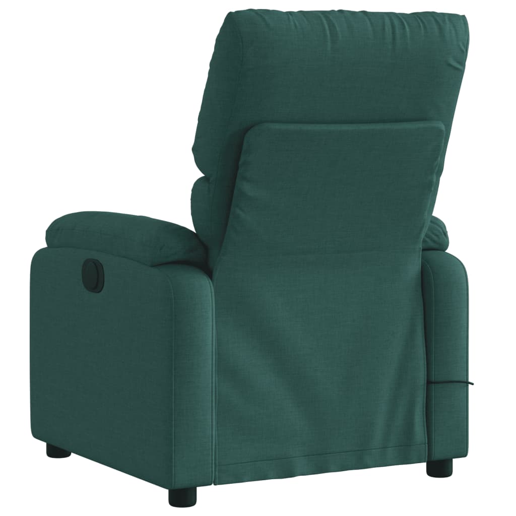 Green recliner chair on a white background