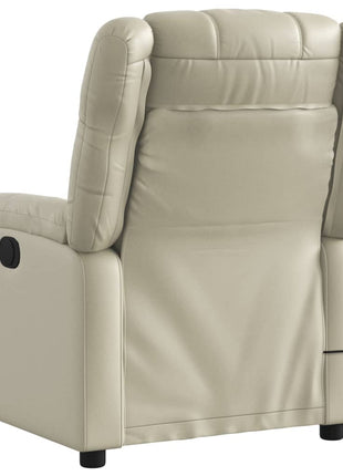 vidaXL Massage Recliner Chair Cream Faux Leather-1