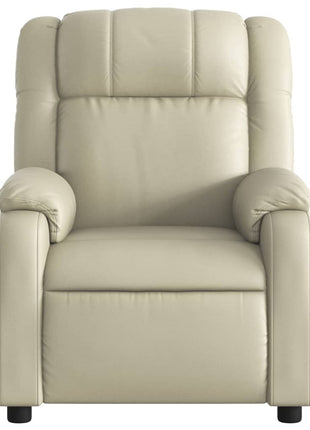 vidaXL Massage Recliner Chair Cream Faux Leather-4