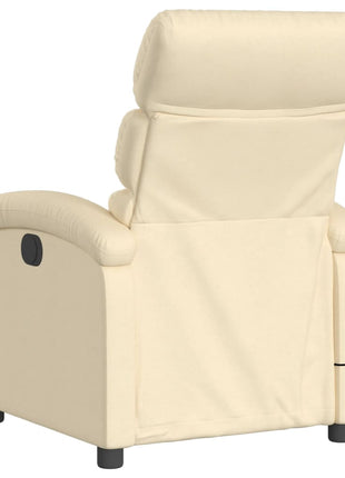 vidaXL Massage Recliner Chair Cream Fabric-4