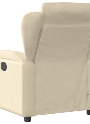 vidaXL Massage Recliner Chair Cream Fabric-2