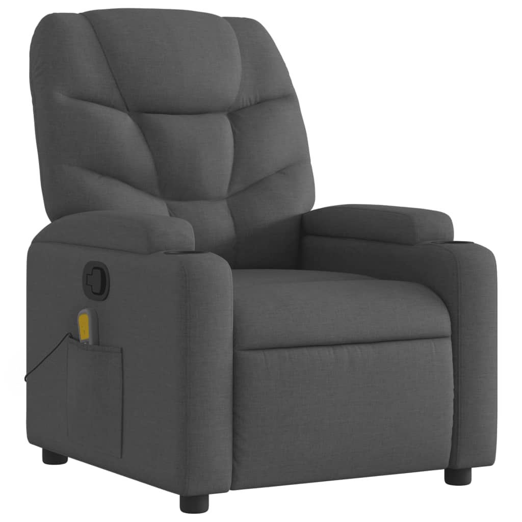 Gray recliner chair on a white background