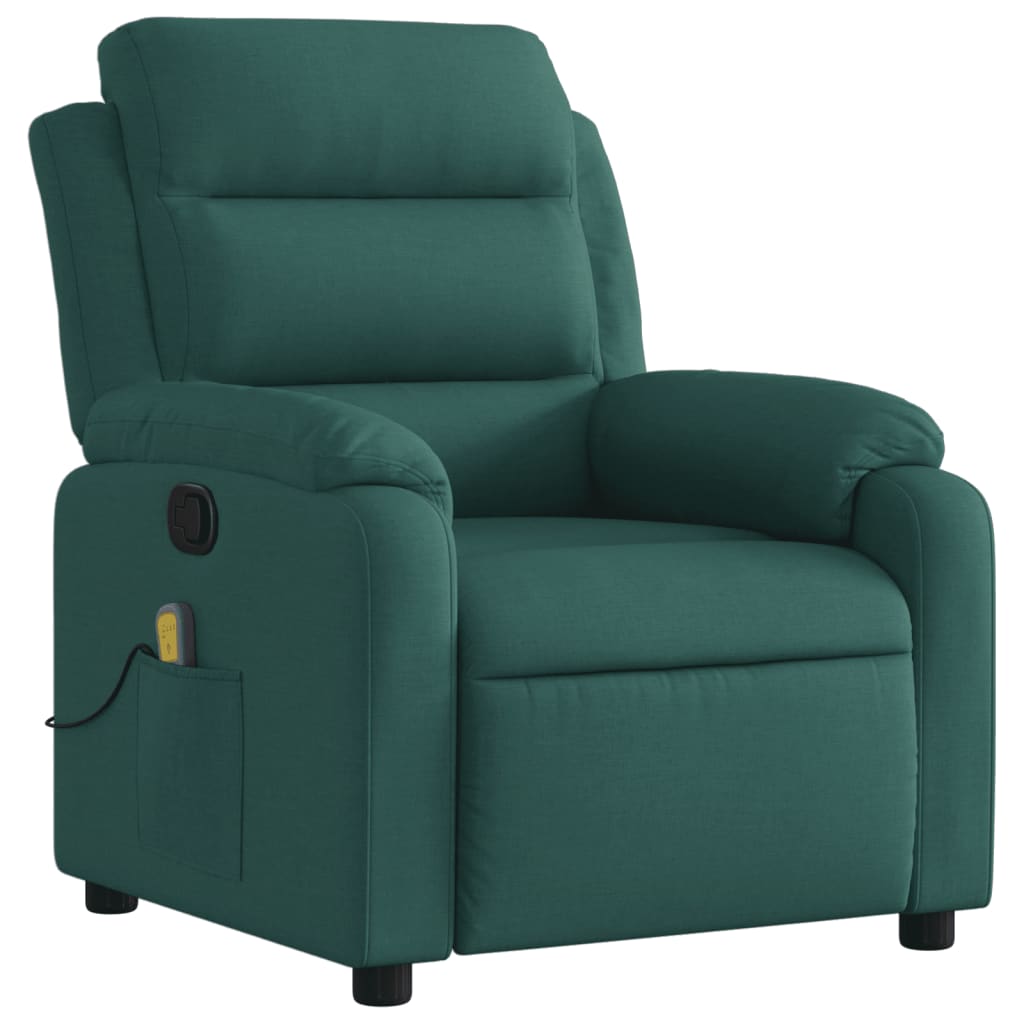 Teal recliner chair on a white background
