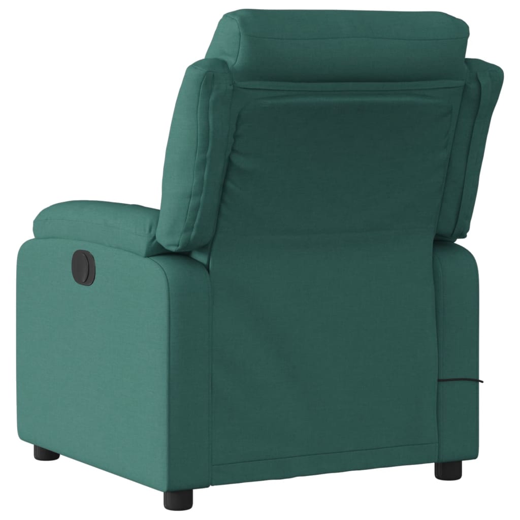 Teal recliner chair on a white background
